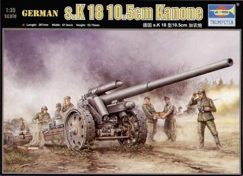 Trumpeter 1:35 German s.K 18 10,5 cm Kanone 02305 harcjármű makett