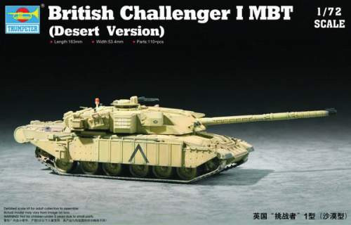 Trumpeter 1:72 British Challenger I MBT desert 07105 harcjármű makett