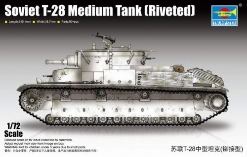 Trumpeter 1:72 Soviet T-28 Medium Tank (Riveted) harcjármű makett