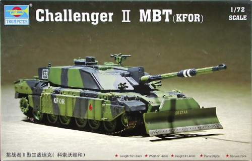 Trumpeter 1:72 Challanger II MBT (KFOR) 07216 harcjármű makett