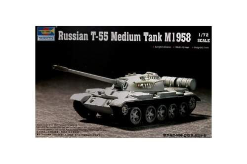 Trumpeter 1:72 Russian T-55 Medium Tank 1958 07282 harcjármű makett