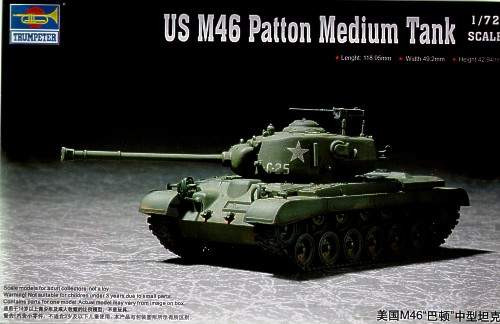 Trumpeter 1:72 US M46 Patton Medium Tank 07288 harcjármű makett