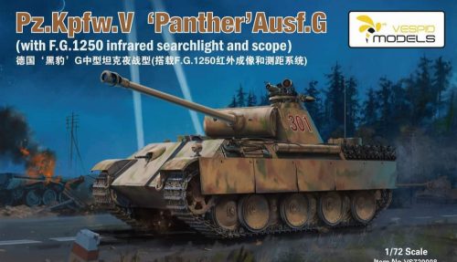 Vespid Models VS720008 1:72 Pz.Kpfw.V  ‘Panther’Ausf.G   (with FG1250 Sperber Infared Nightfighting Vision scope) Metal barrel + 3D print muzzle brake