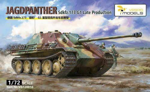 Vespid Models VS720010 1:72 Sdkfz.173 Jagdpanther G1 Late Production Metal barrel + 3D print muzzle braker + Metal tow cable