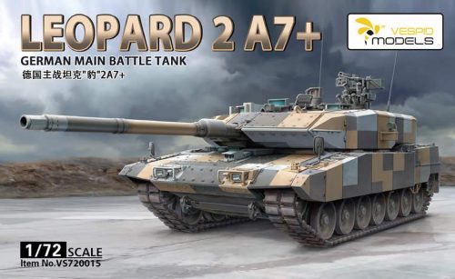 Vespid Models VS720015 1:72 German Main Battle Tank Leopard 2 A7+ Metal barrel + Metal tow cable
