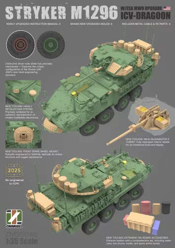 Zimi Model 1:35 Stryker M1296 ICV-Dragoon with ESA MWO Upgrade