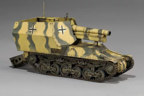 Zimi Model 1:35 15 cm sFH 13/1 (Sf)auf Gw Lrs.(f )Sd.Kfz.135/1 with German 50 Ton Type SSy45 Flatcar Schwerer Platformwagen [3 in 1]