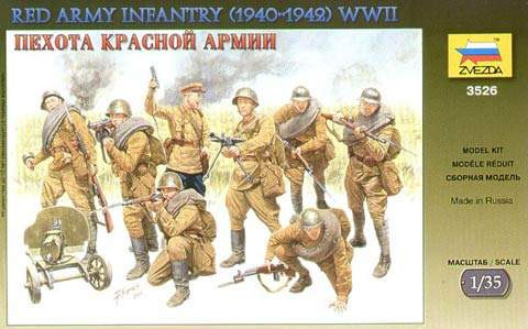 Zvezda 1:35 Red Army Infantry 1940-42: WWII 3526 figura makett
