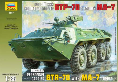 Zvezda 1:35 BTR-70 with MA-7 Turret 3587 harcjármű makett