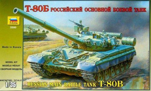 Zvezda 1:35 T-80B Russian MBT harcjármű makett