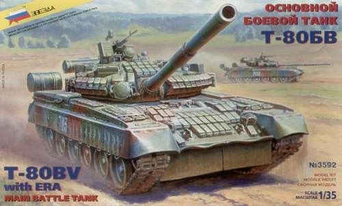 Zvezda 1:35 T-80BV Russian Main Battle Tank 3592 harcjármű makett