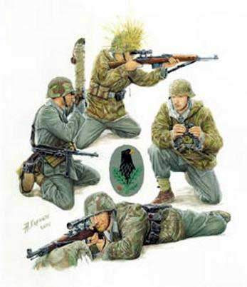 Zvezda 1:35 German sniper team 3595 figura makett