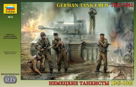 Zvezda 1:35 German Tank Crew WWII Late 3614 figura makett