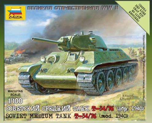 Zvezda 1:100 Soviet tank T-34 6101  harcjármű makett