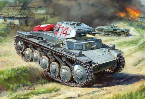 Zvezda 1:100 German Panzer II 6102 harcjármű makett