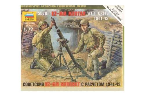 Zvezda 1:72 Soviet 82-mm Mortar with Crew 6109 figura makett