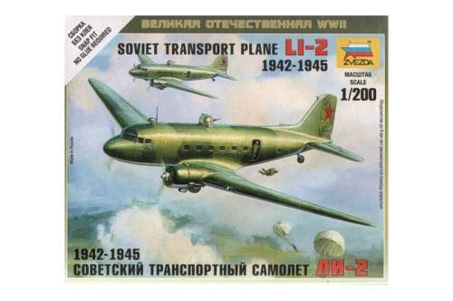 Zvezda 1:200 Li-2 Soviet Transport Plane 6140 repülő makett