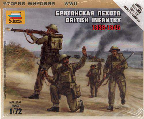 Zvezda 1:72 British Infantry 1939-421 6166 figura makett