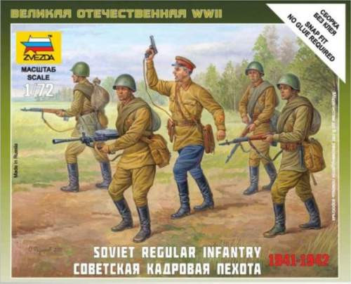 Zvezda 1:72 Soviet Regular Infantry 1941-42 6179 figura makett