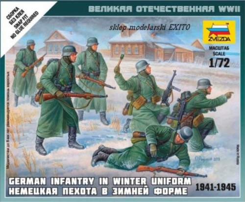 Zvezda 1:72 German Infantry (Winter Uniform ) figura makett