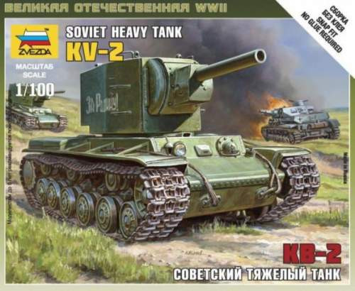 Zvezda 1:100 Soviet Tank KV-2 6202 harcjármű makett