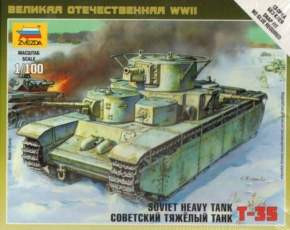 Zvezda 1:100 Soviet Tank T-35 harckocsi makett