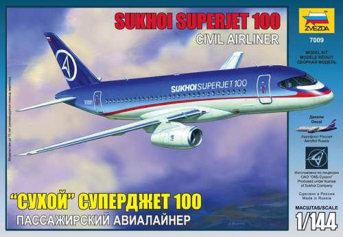 Zvezda 1:144 Sukhoi Superjet 100 7009 repülő makett