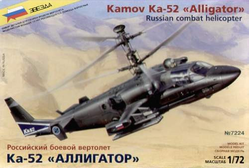 Zvezda 1:72 Kamov Ka-52 'Alligator' Combat Helicopter 7224 makett