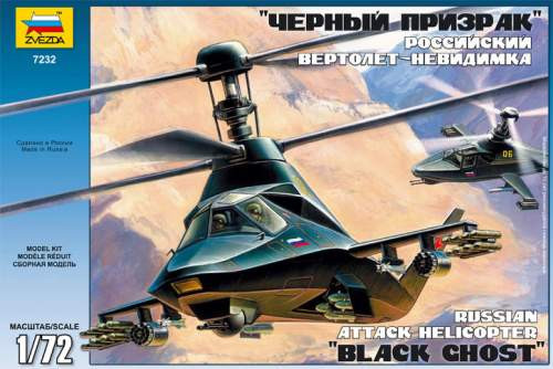 Zvezda 1:72 KAMOV Ka-58 'Black Ghost' stealth helicopter 7232 makett
