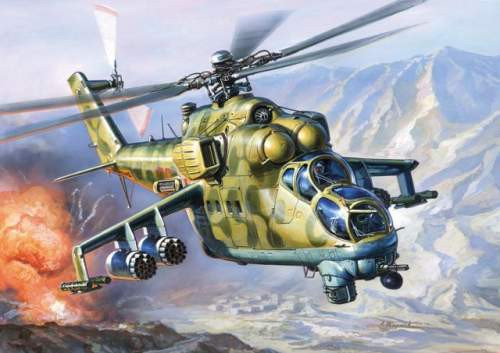 Zvezda 1:72 Mil Mi-24V Hind C 7293 helikopter makett